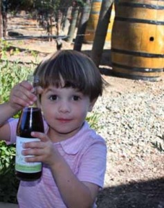 Sparkling grape juice and activities for kids